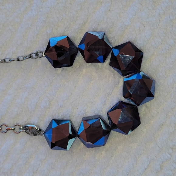 Lia Sophia Mirrored Purple Bead Necklace!! - Picture 1 of 6